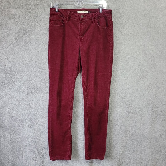 Christopher Blue Pants - Christopher Blue 8 wine red corduroy pants slim leg mid rise twee preppy office